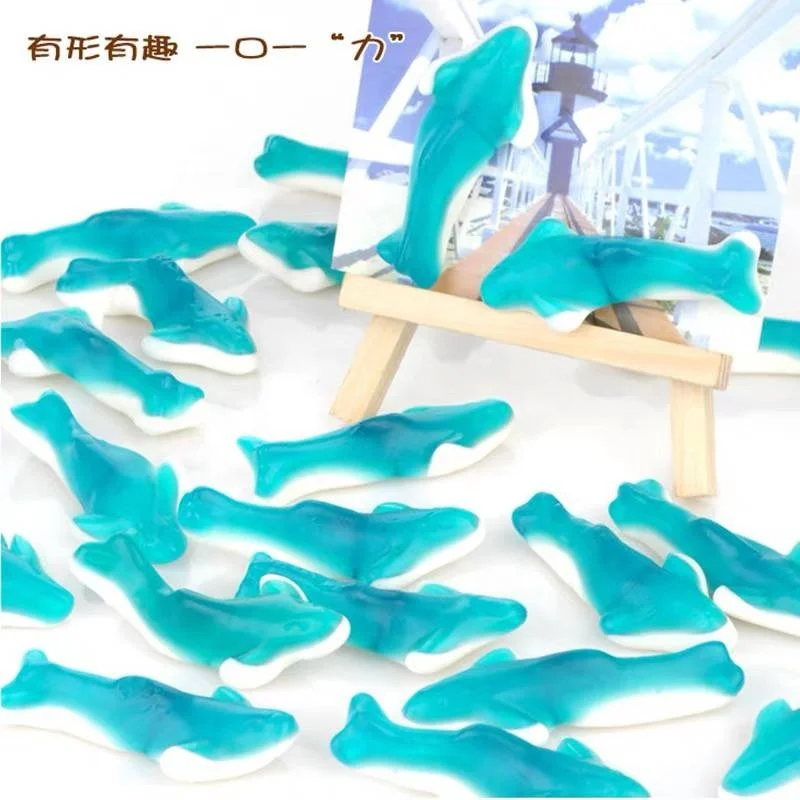
bulk dolphin shaped fruit gummy soft chewy candies jelly candy 