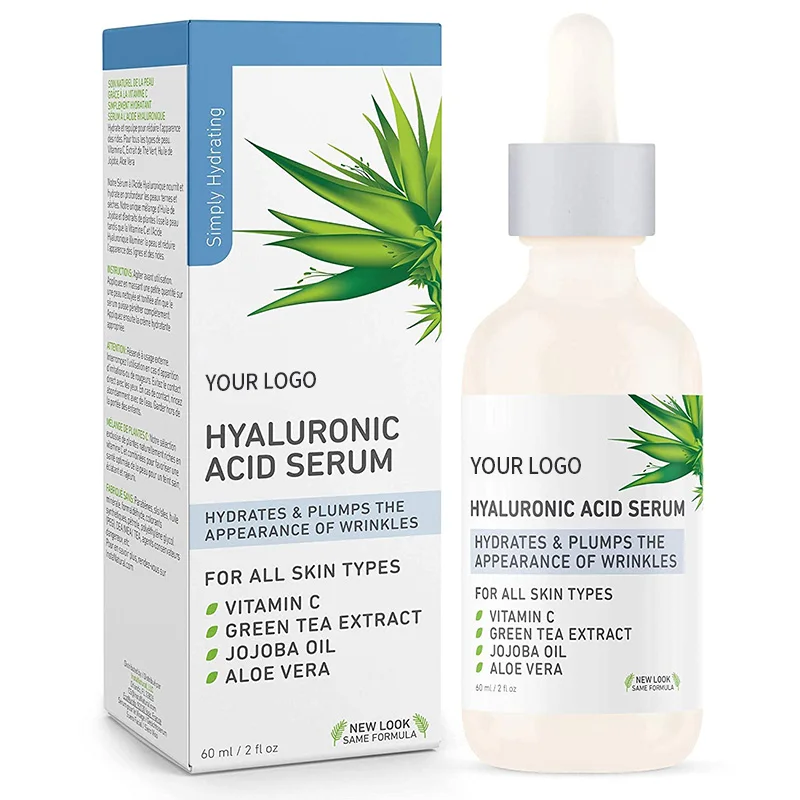 Private Label Skin Care Serum Hyaluronic Acid Vitamin E OEM Organic Anti Aging Brightening Wrinkle Face Vitamin C Serum