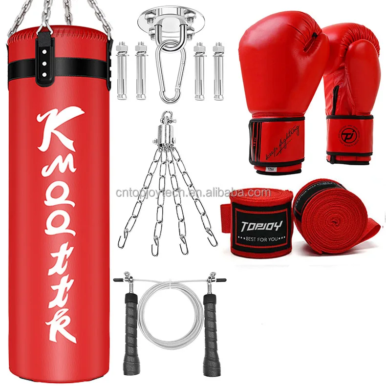 Best Freestanding Hanging Adjustable Height Intense Training Boxing Bag Set For Boxing MMA Muay Thai Karate Taekwondo