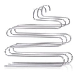 S-Type Stainless Steel Clothes Pants Hangers Closet Storage Organizer for Pants Jeans Scarf Hanging Metal Pants Hanger DH6541