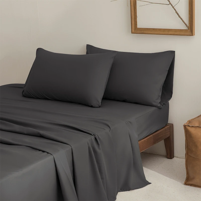 Wholesale King Single 4 Piece Microfiber Bed Sheets Set Luxury King Size Fitted Bedsheet Set Queen Size With Pillowcase