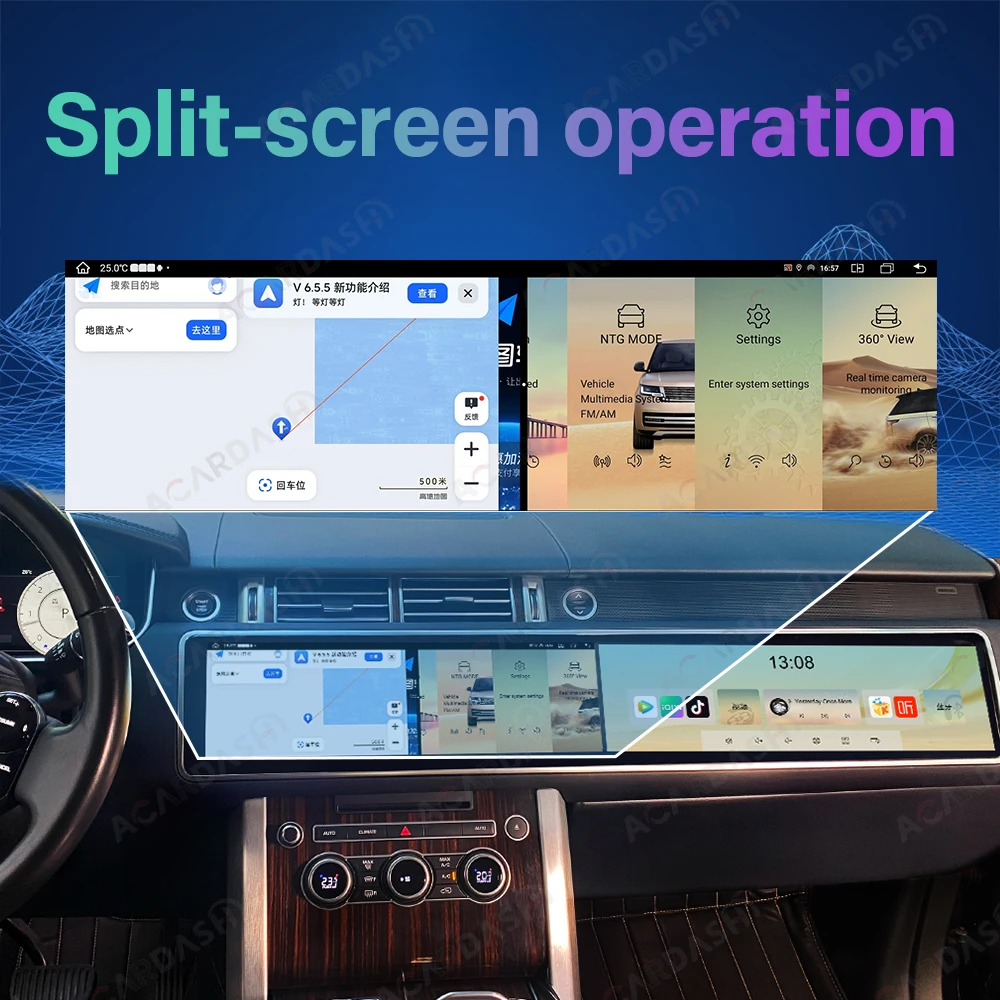 ACARDASH 2024 15.5 inch Android Radio Range Rover Vogue L405 Sport L494 Android 2013-2017 Car Stereo Head unit with Dual System