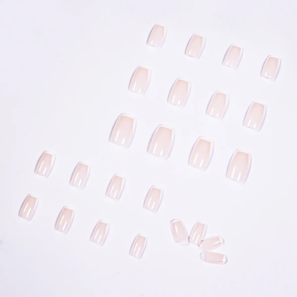 High Quality Women Press On Nails 2021 Square Nude French False Nails Tips 24pcs