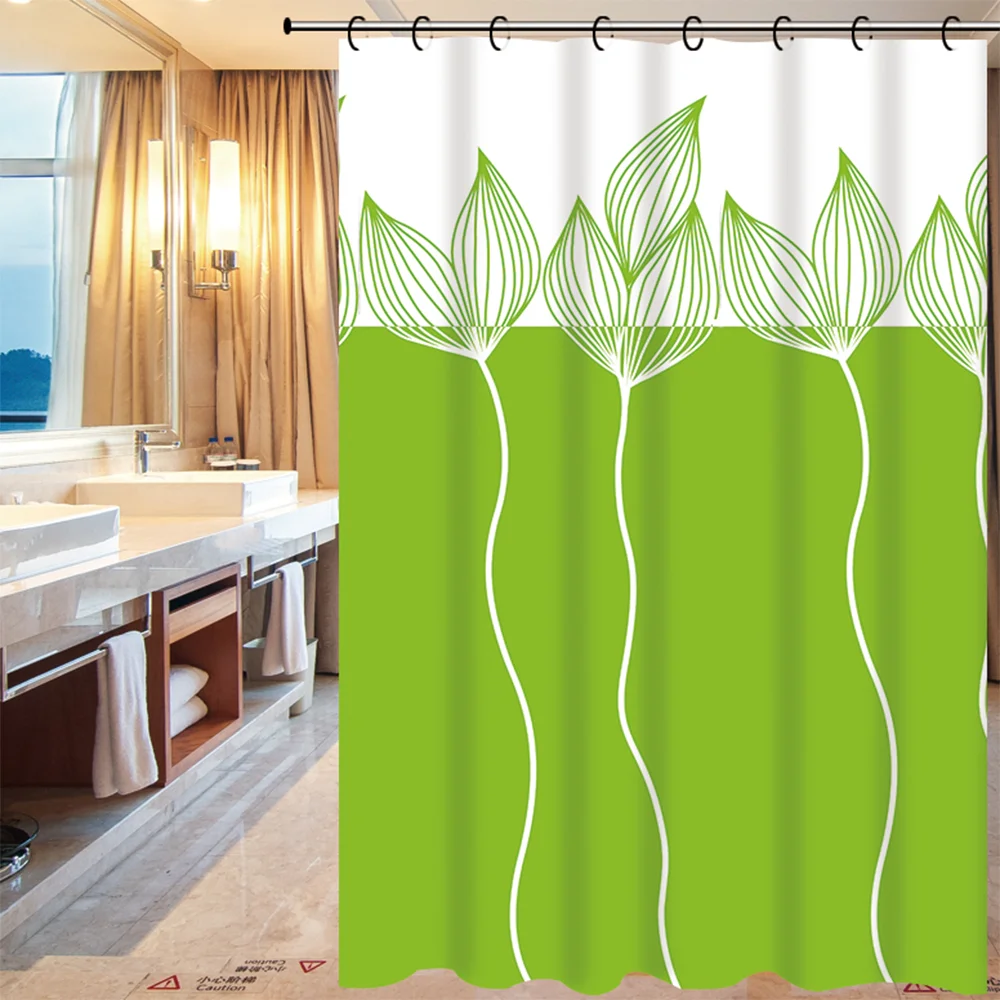 Butterfly Sunflower Baathroom Set Anti-Microbial Mildew Resistant Waterproof Liner Clear PEVA 3d Shower Curtains