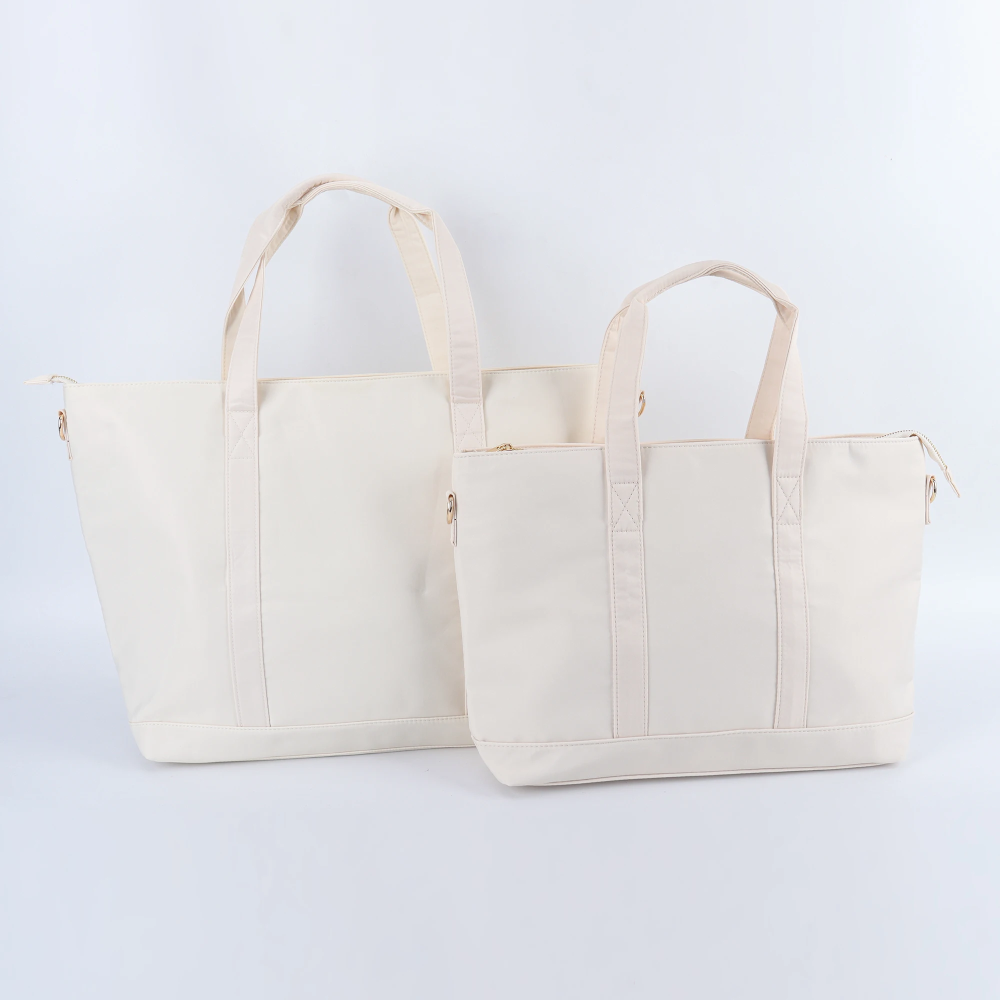 New Trendy Custom 8 Colors Zipper Adjustable Shoulder Strap Heavy Duty Waterproof Nylon Womens Pink Oversized Travel Tote Bag