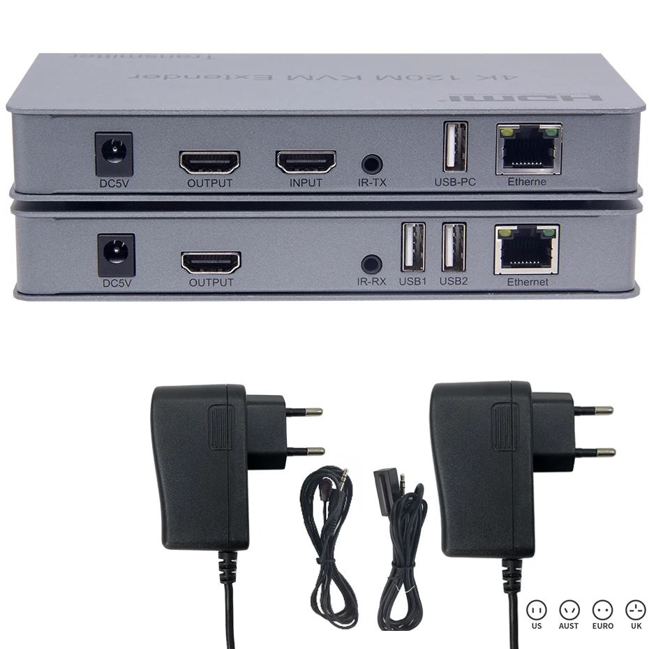 4K HDTV KVM удлинитель 120 м USB HDMI по cat5e/6 кабель до для ПК мыши клавиатуры расширения