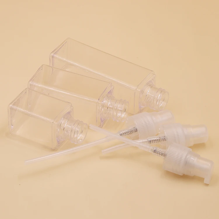 Emulsion spray bottle 30ml 50ml 70ml Press Pump Travel set Bottles with Black lip PETG transparent lotion container bottle