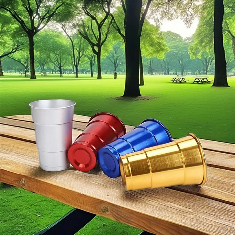 Custom Sublimation 18oz Aluminum Tumbler Outdoor Cold Beer & Coffee Drinking Mug with Logo Reusable Stadium Cups