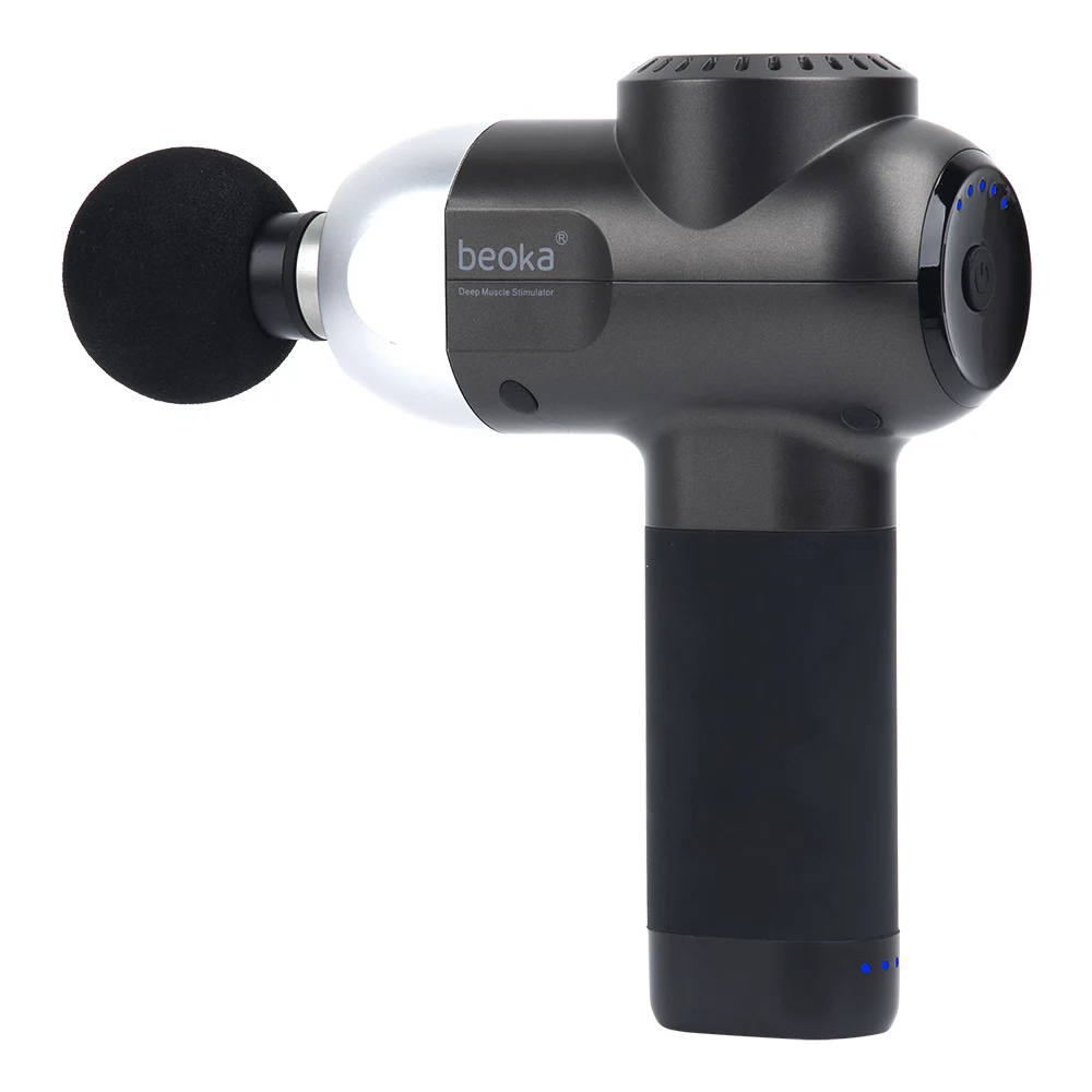 Beoka 2024 best selling portable usb body electric deep tissue muscle massage gun handle portable fascia gun with heat