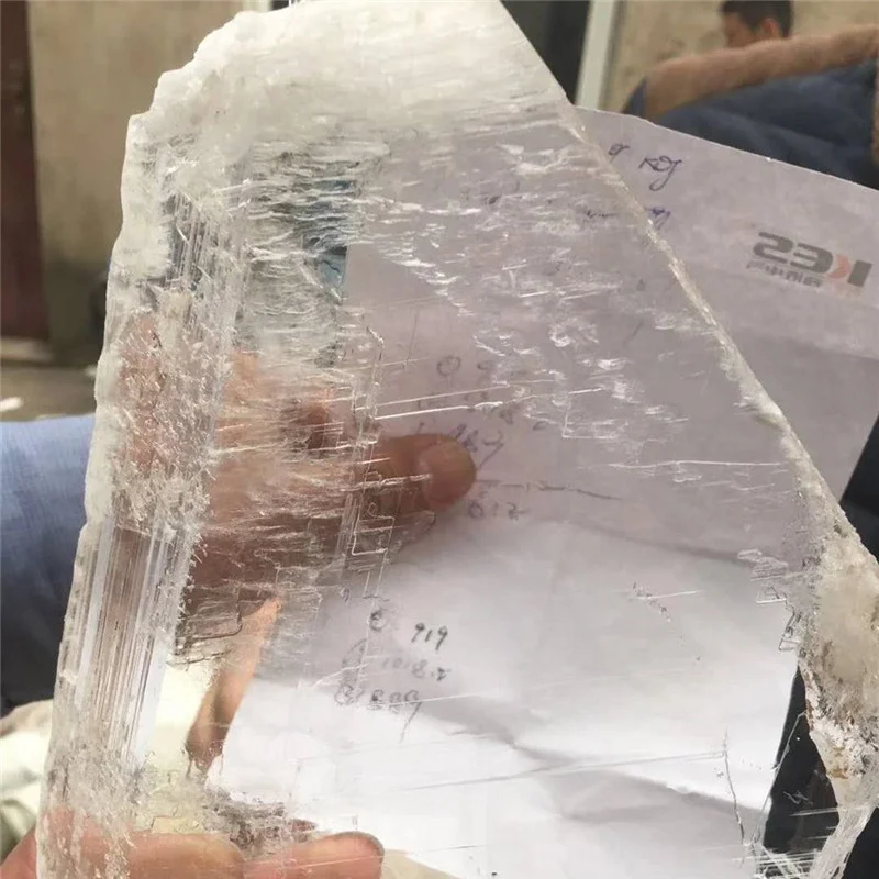 Natural Rough Crystal Quartz Plate Mineral Raw Crystal White Clear Selenite Gypsum Slab Slice Stones