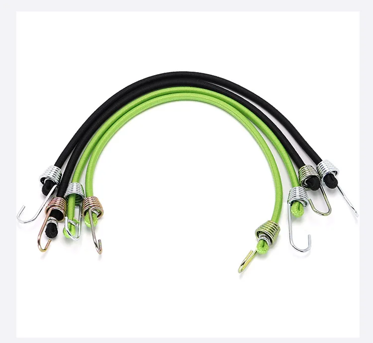 Multi-Purpose 4mm mini latex bungee rope Luggage strap Elastic Bungee Straps fastening Elastic bugee cord with metal hooks