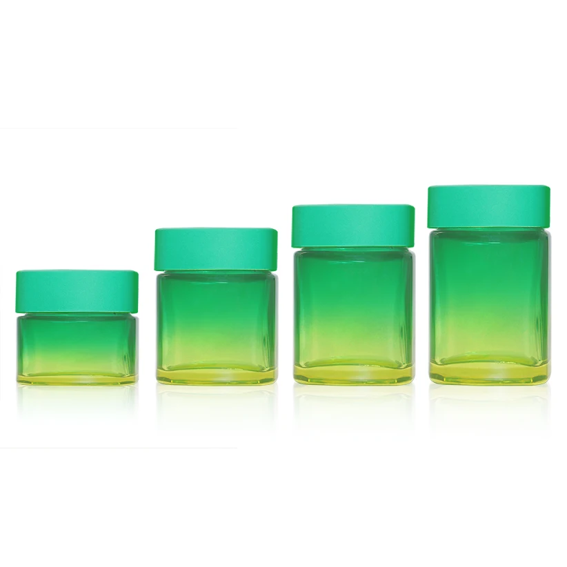 Wholesale bulk 1 oz 2 oz 3 oz 4 oz custom logo child resistant glass jar for herb flower