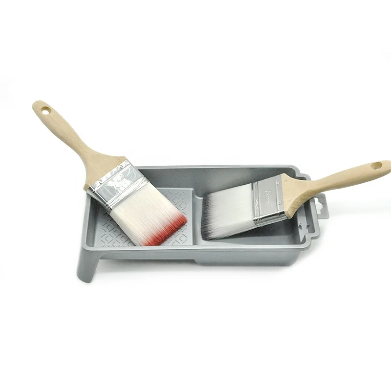 MSN-1234025 nylon wool paint brush white hair paint brushes best quality wooden handle paint brushes with different size