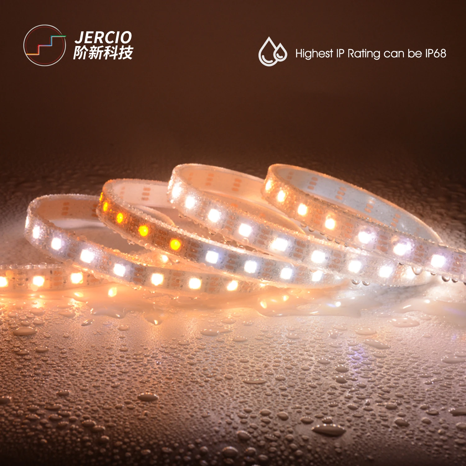 JERCIO SK6812 / WS2812 / XT1511-WWA Warm White Cool White Amber 5050 SMD High Flux Addressable Flexible LED Strip Light