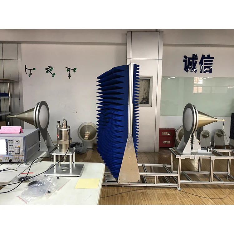 Multi frequency and multi angle automatic measurement system for microwave transmissivity (20MHz ~ 50GHz)