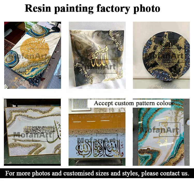 Resin Art made with crystals  gems  glitter  Rock textured 3d  Resin Painting Wall Art Decor  luxury Islamic Home Decor Wall Art