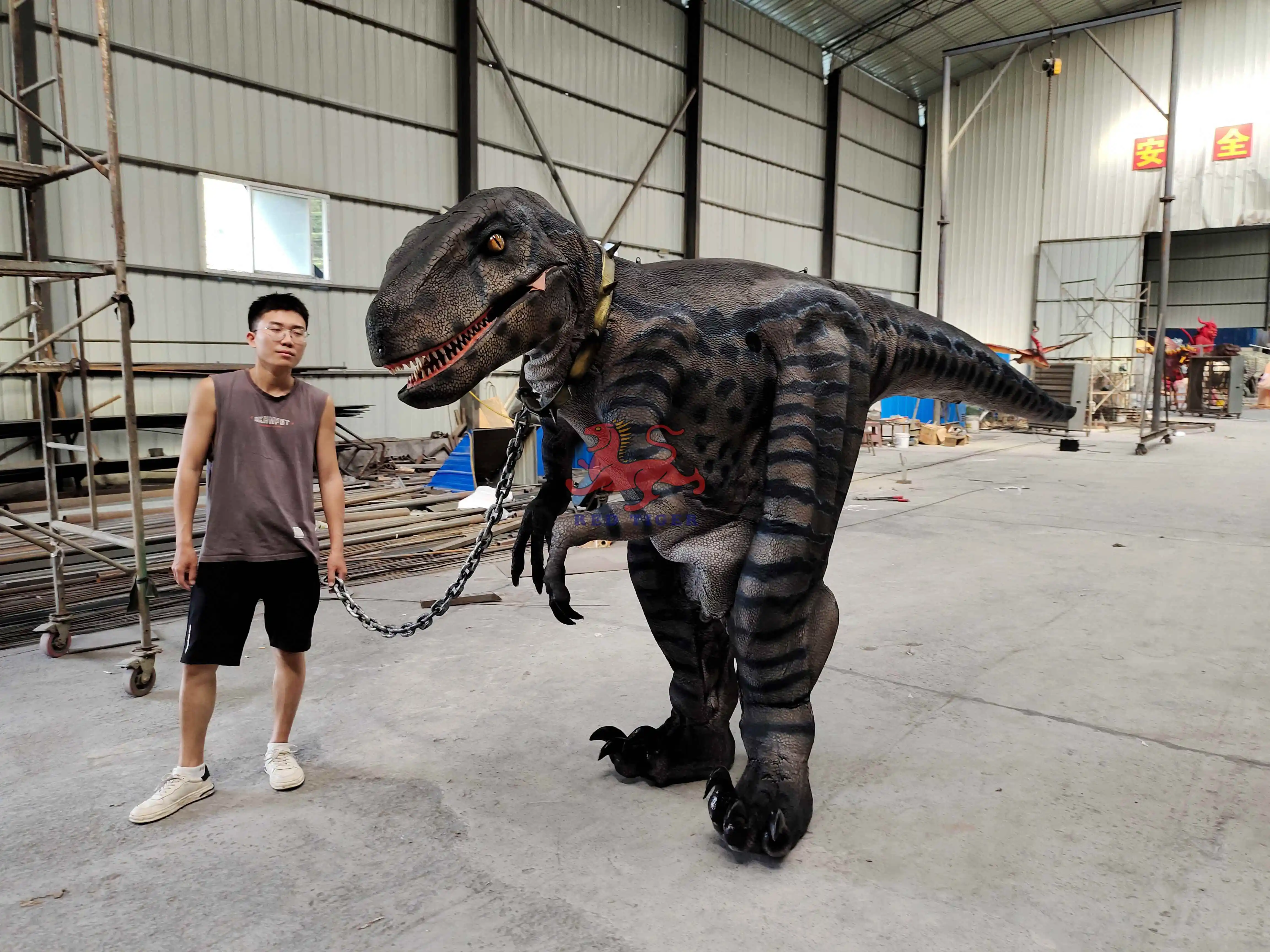 Hidden Legs High Quality Realistic Walking Velociraptor Dinosaur Costume