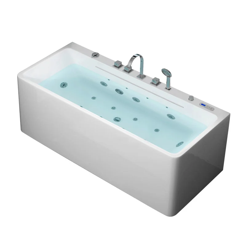 Greatpoly Free standing elegant design acrylic massage bathtub with good price