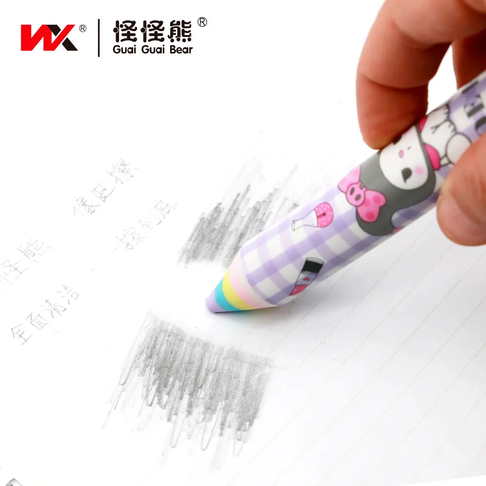 2024 New Stock Kawaii Rabbit Kitten Pencil Eraser Rubber and TPR Toy-Shaped School Supplies for Children Factory Promotion