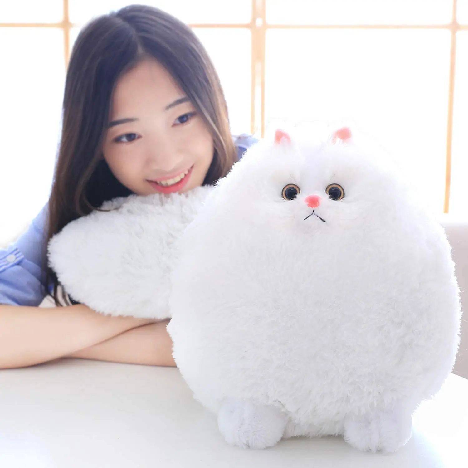 Custom Plush Cute Cat Stuffed Toy Sleeping Pillow Doll Toys Soft Cat Big Hugging Plush Kids Cat Plush Pillows