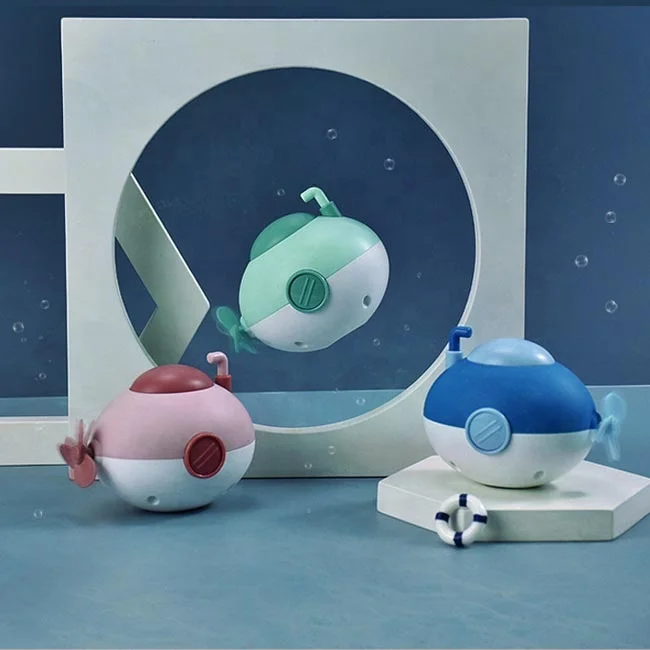 Mini Cute Bathroom Play Water Plane Motor Wind Up Splashing Swimming Submarine Baby Bath Toys