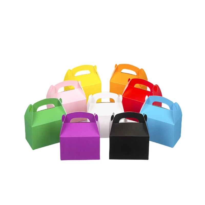 Portable small carton Biscuit Paper Box Portable Candy Carton  Card Colorful Gift Pastry Paper Box Packaging Custom Cake Box