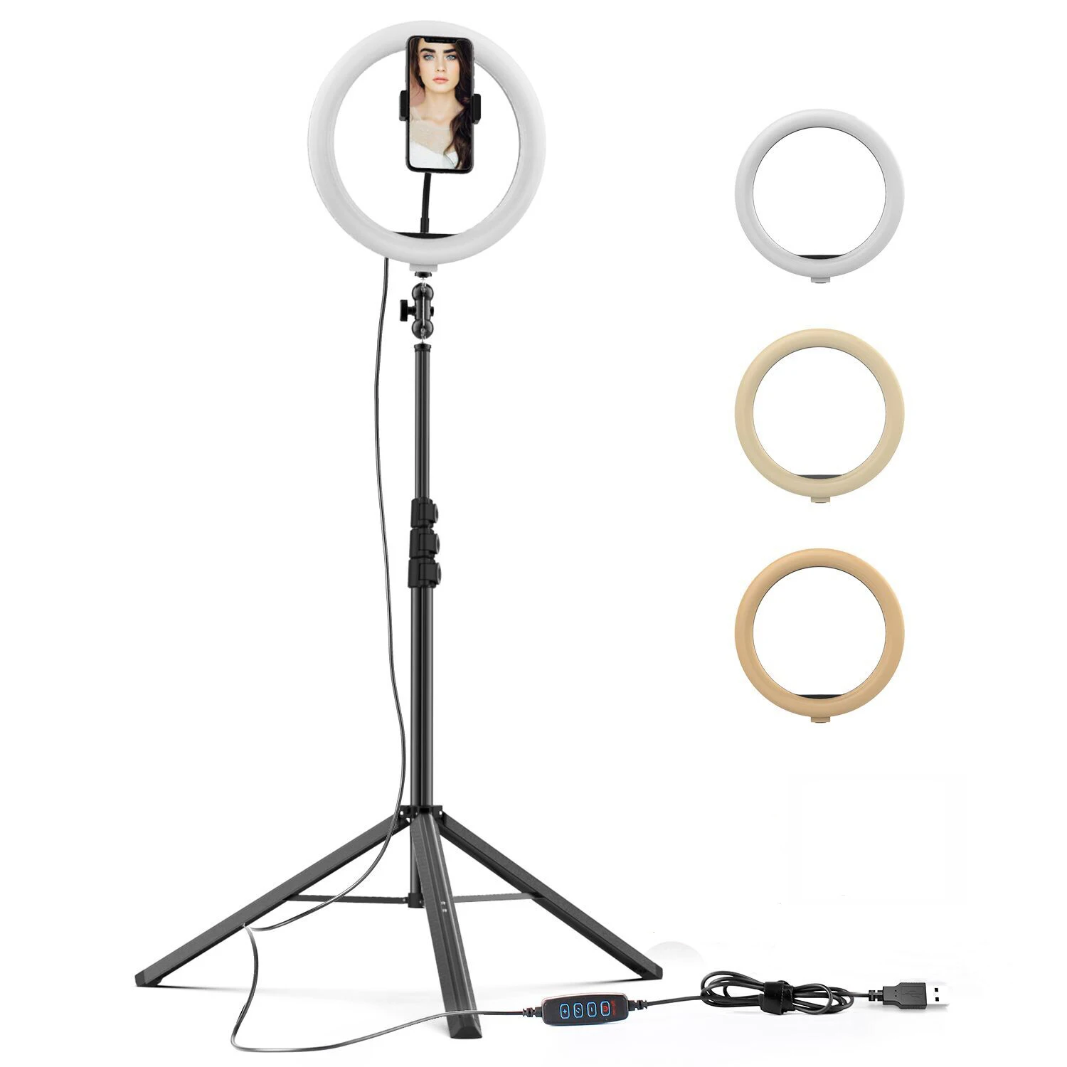 
WONEW 10 inches 26cm USB ring lamp Light for Photography Selfie Ring Light LED for iPhone Youtube Video Makeup live stream stand 