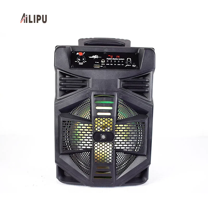 
ailipu SP865D trolley Portable Audio Player bt karaoka party Wireless 8 Inch Speakers led light party karaoke trolley Speaker 