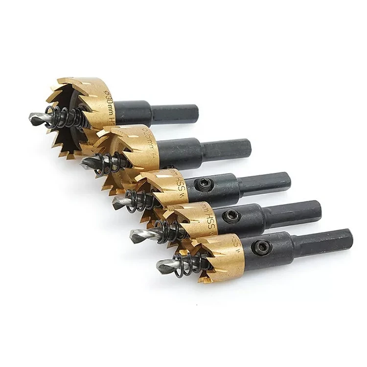 HSS Hole Saw Set High Speed Steel Drill Bit Drilling Crown for Metal Alloy Stainless Steel Wood Cutting Tool