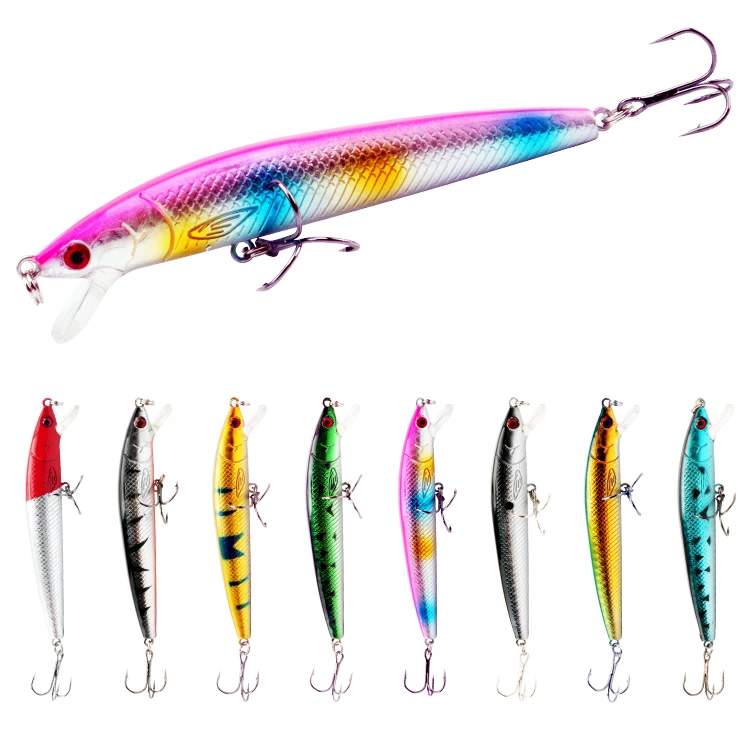 Sardine Looking Minnow Long Fishing Lure with Many Color Options