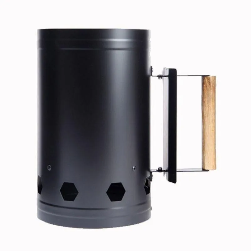 Durable Metal Iron Charcoal Ignition Barrel Fast and Efficient Fire Starter for Outdoor BBQ Essential Rack Tool Set
