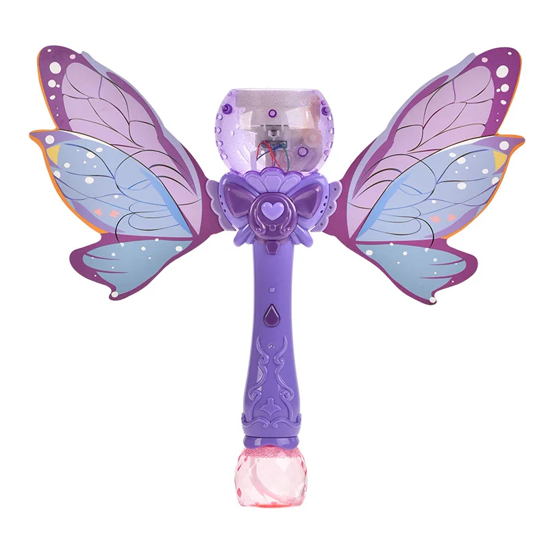 Children Summer Outdoor Play Interactive Electric Musical Bubble Toy Soap Water Plastic Funny Bubble Magic Stick Toy