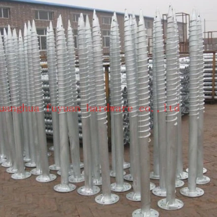 Hot-galvanized ground screw pile post anchor for foundation project