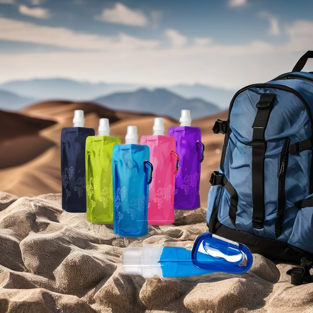 Collapsible Water Bottle Foldable Silicone Plastic Durable Travel Outdoor Custom Water Bottle