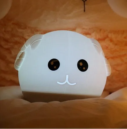 Drop shipping Toliet Led Night Light Sensor Lamparas De Mesa De Noche Silicone Light Night Stand Lamps Sheep Night Light