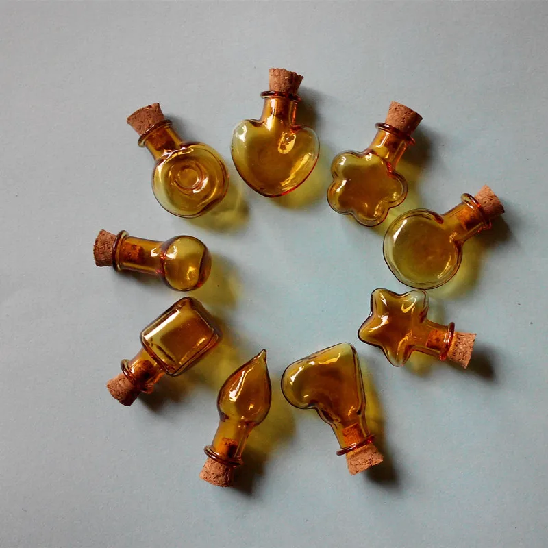 Heart shape Small Glass Bottle With Cork