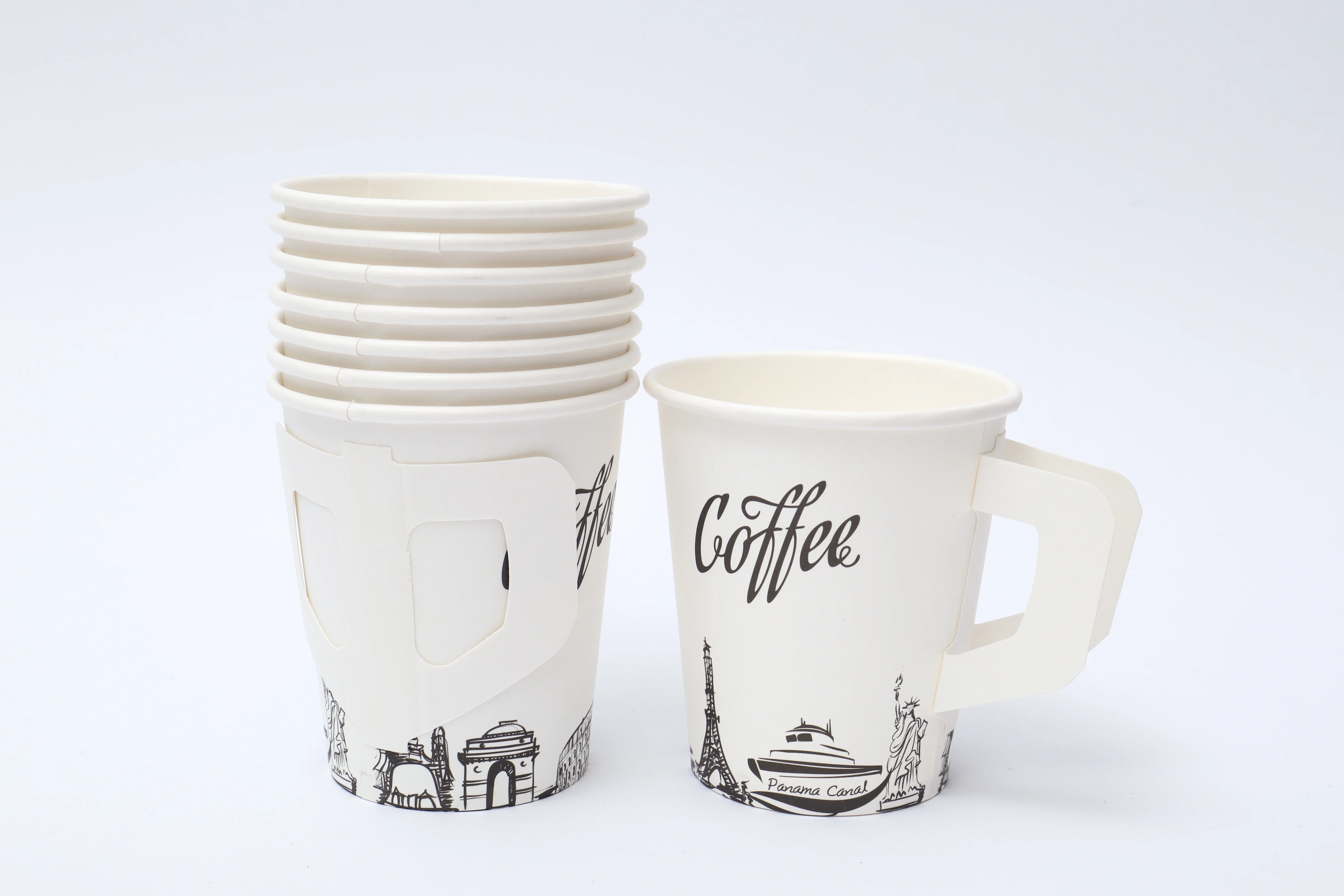 Подставка для кофейных стаканов/держатель бумажных стаканов с ручкой/печать напитков одноразовый двойной логотип клиента 4 унции-9 унций 50000 шт.