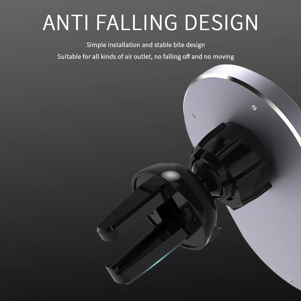 Just Link Magnetic Car Holder Mobile Phone Stand 15W Wireless Charger With LED Light Quick Charging For Iphone