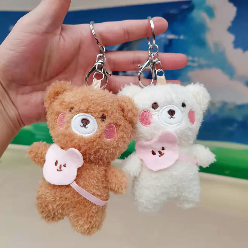 Kawaii Plush Keychain Stuffed Toys bear Toy School bag /handbag Decoration Charm Cartoon Keychain For Girls Christmas Gift