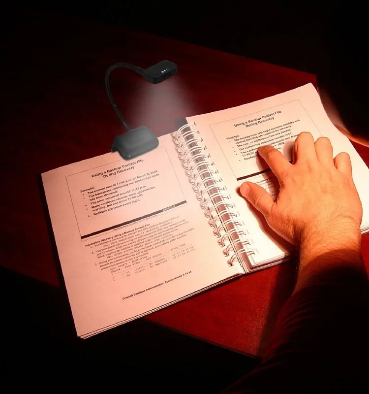 Book Light Clip-On LED Reading Light Flexible Neck with 2 Levels of Lumen Intensity for Nook, eBook Readers