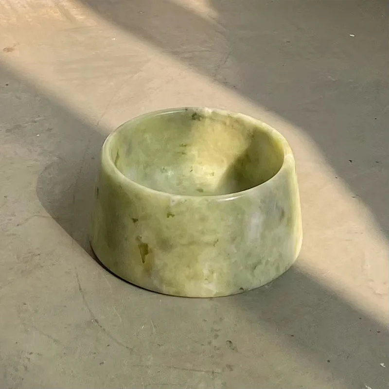 Luxury Black White Green Yellow Pink Onyx Marble Stone Stoneware Dog Pet Feeded Bowl For Dog Cat Puppy And Pet