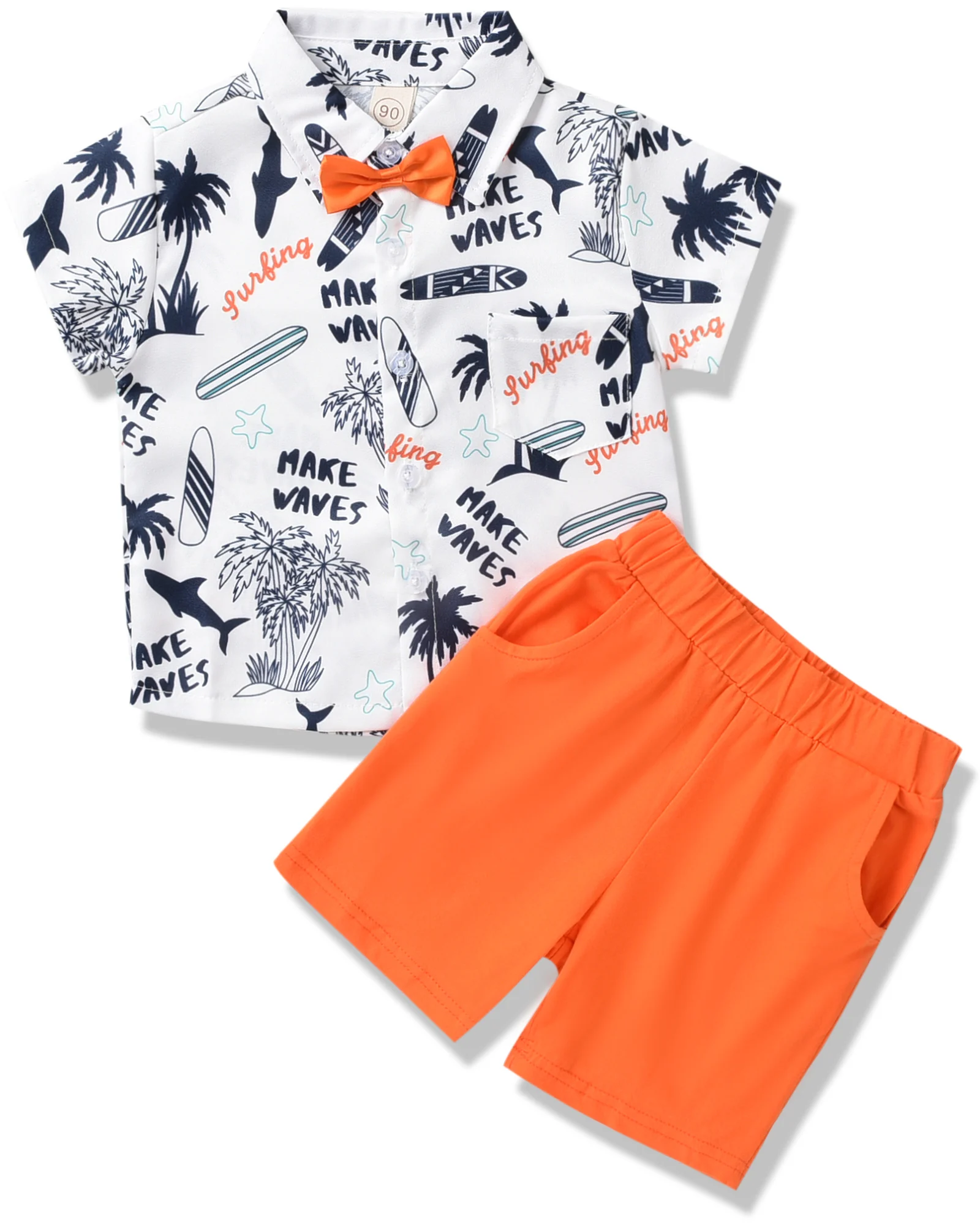 
Set of 2 pieces consisting of shirt and trousers of short sleeves, for children from 1 to 5 years, for the beach, Summer 