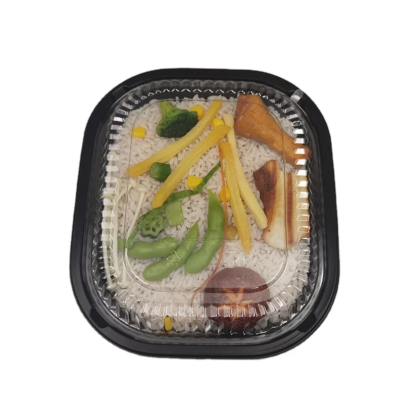 1/2/3 compartment pp plastic customized disposable food tray, microwave heating, takeout lunch box with transparent cover