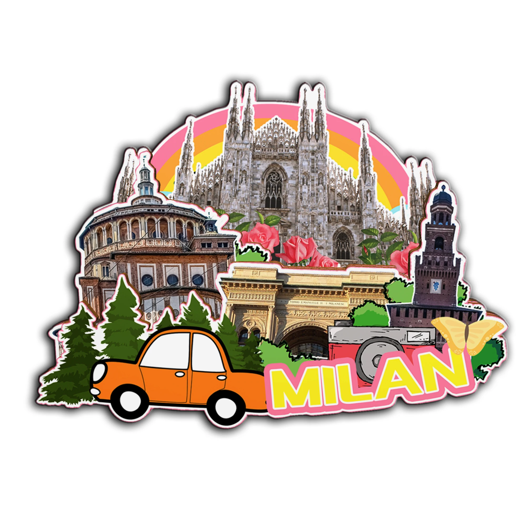 Refrigerator Magnet Milan Italy Fridge Magnet City Travel Souvenirs Gifts 3D Classic Home Crafts