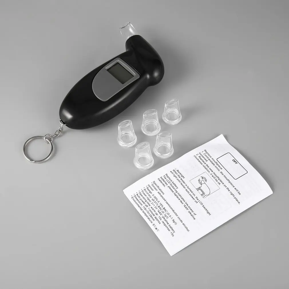 Factory Wholesale keychain portable alchohl tester breathalyzer for Drunk driving
