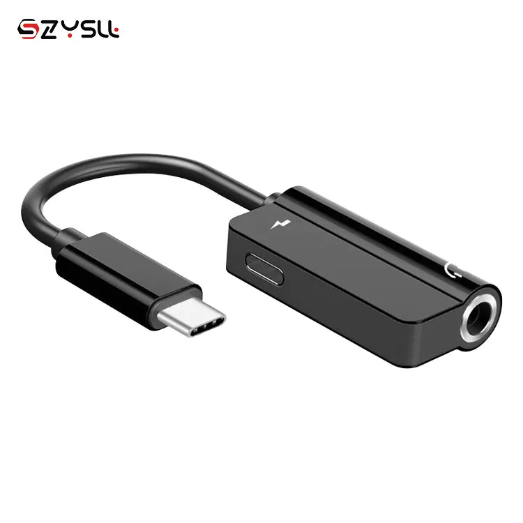 
Fast Charging and Audio transfer USB 3.1 Type-C USB-C Male to 3.5 mm and Female DAC Aux Adapter HUB 
