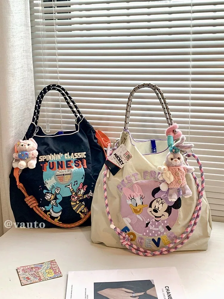 DisneyFAMA Factory Custom Stitch Shopping Bag Cartoon Handbag For Women Large Shoulder Bag  Animated Movies Beach Bags