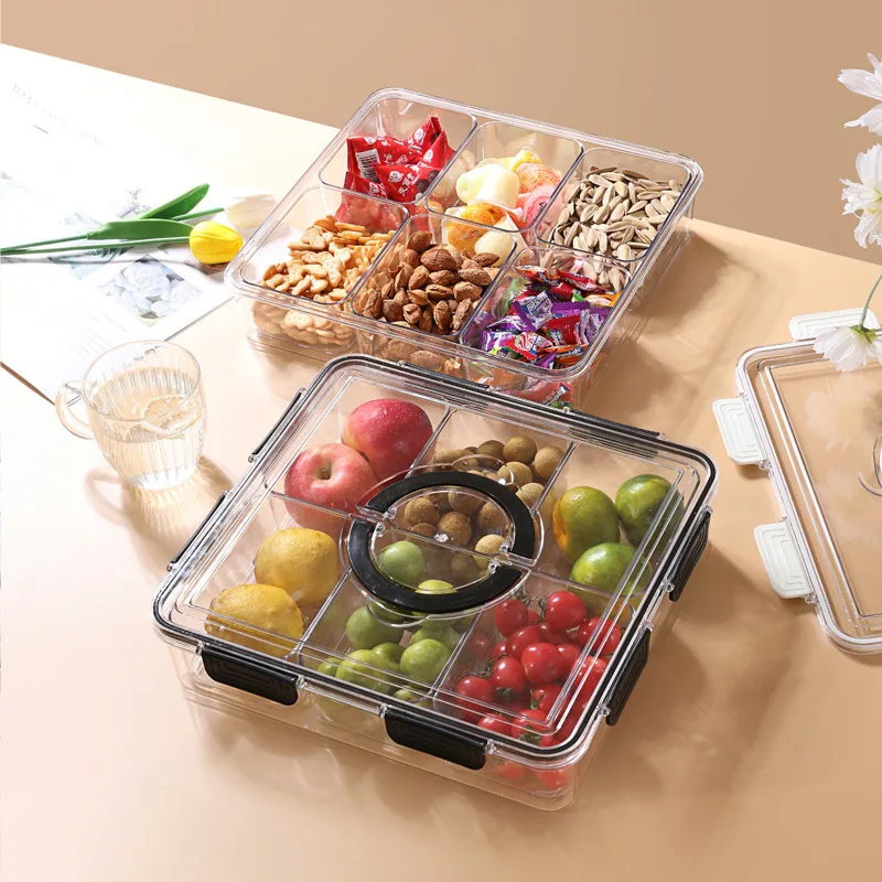 Large Clear Food Storage Container Case 13PCS Stackable Fridge Storage Organizer Set with Handle