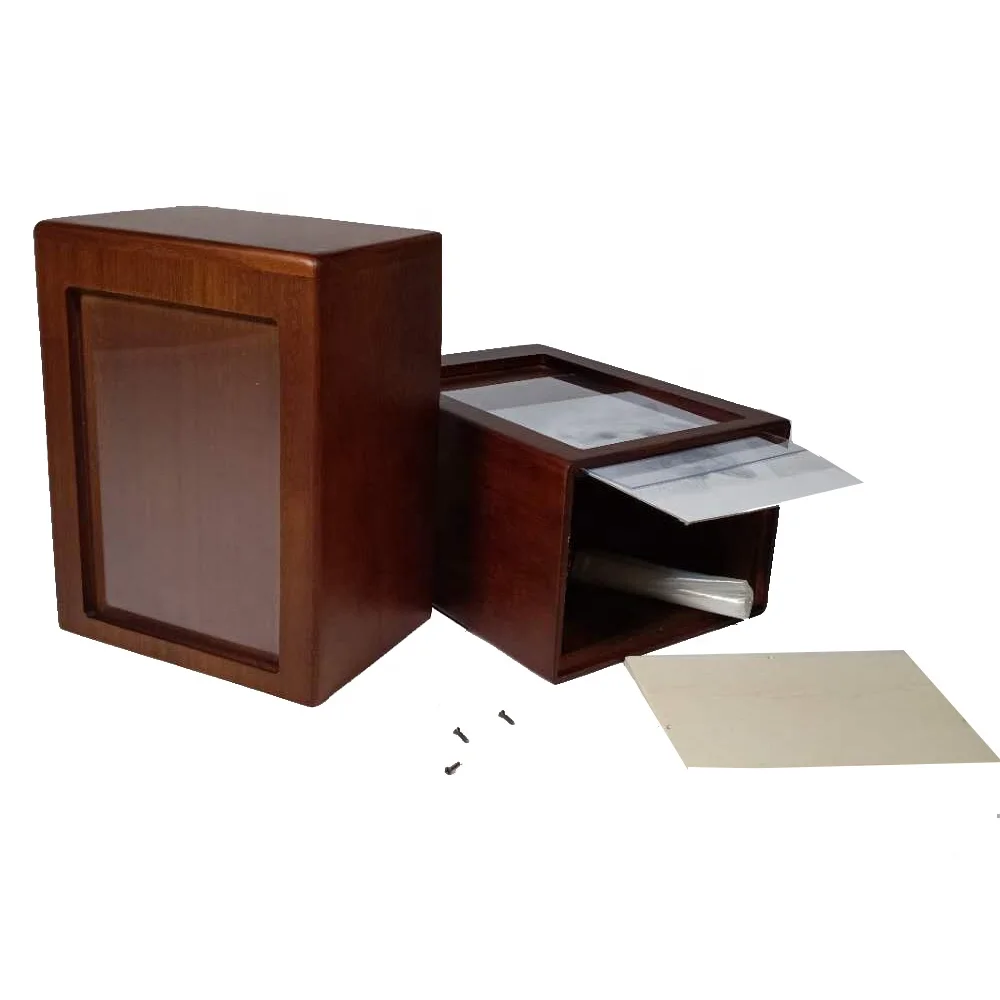 Paulownia Wood Photo Frame Design Custom Laser Logo Rectangle Cremation Pet Urn