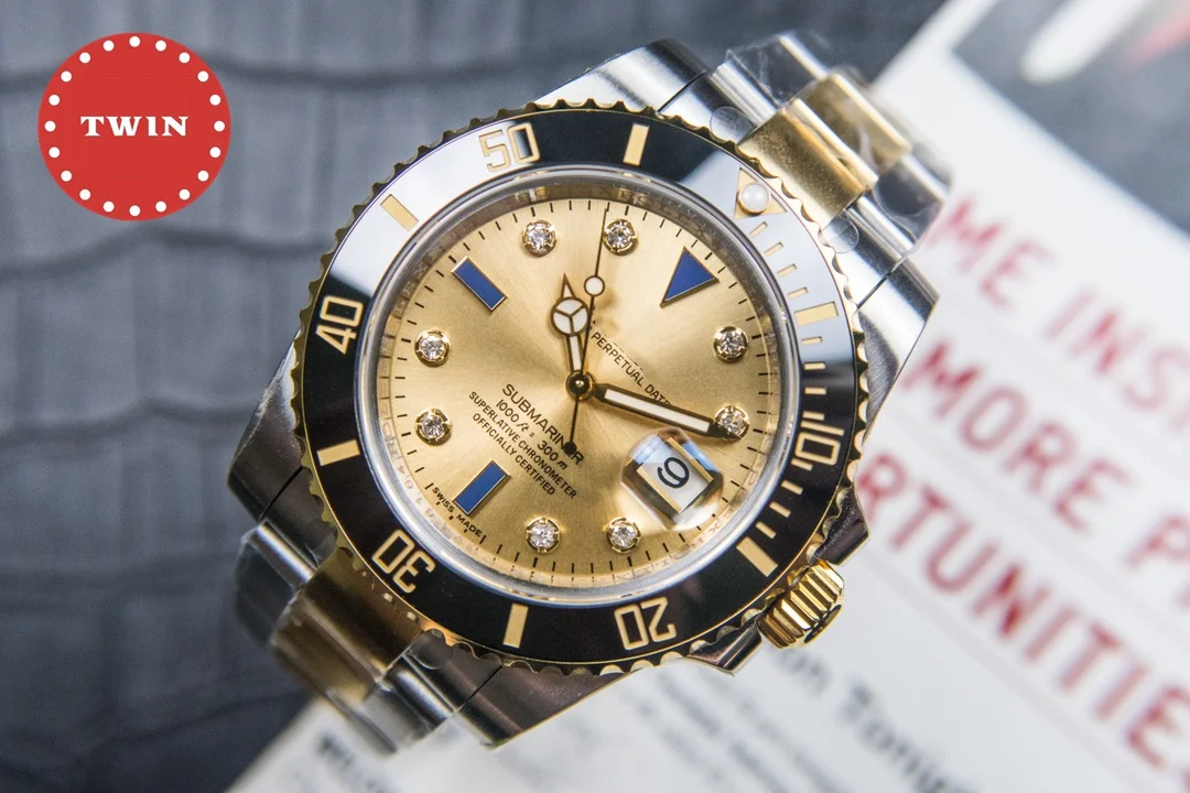 Новинка 2021, светящиеся часы ETA 3135, часы из стали 904L, двухцветные, 126613, 41 мм, высококлассные часы для дайвинга